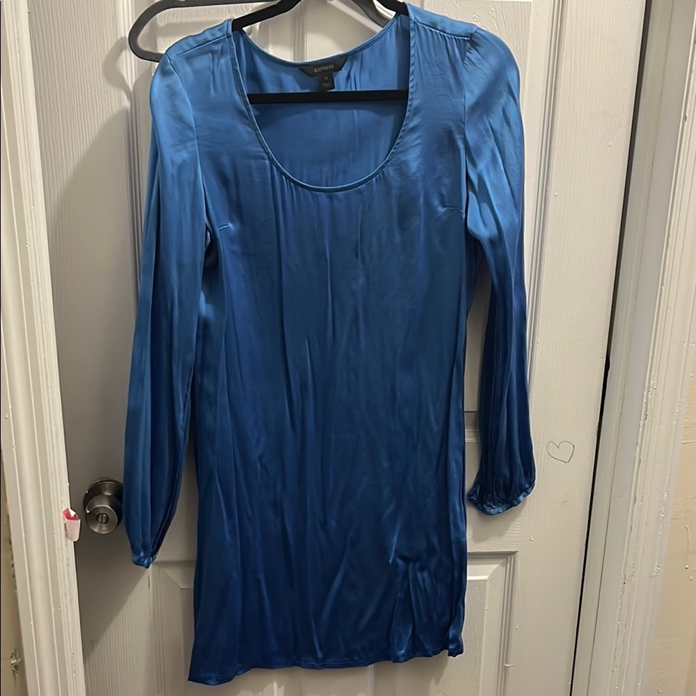 Blue Long-Sleeve Dress
